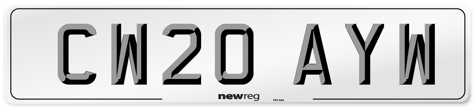 CW20 AYW Number Plate from New Reg